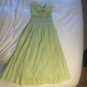 Vintage strasburg green and pink dress size 10y 100% cotton Easter dress smocked